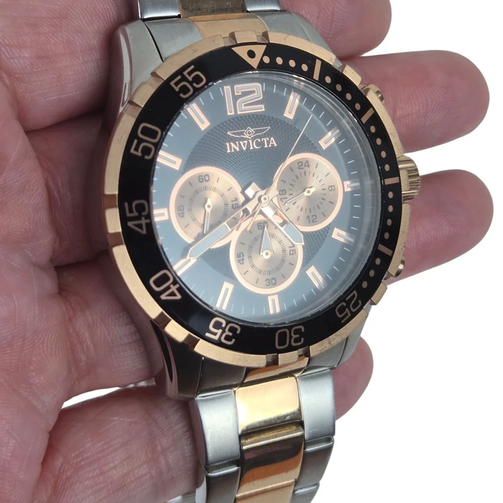 Invicta Specialty Men's Watch 23667 Chronograph Rose Gold & Stainless Band VIDEO